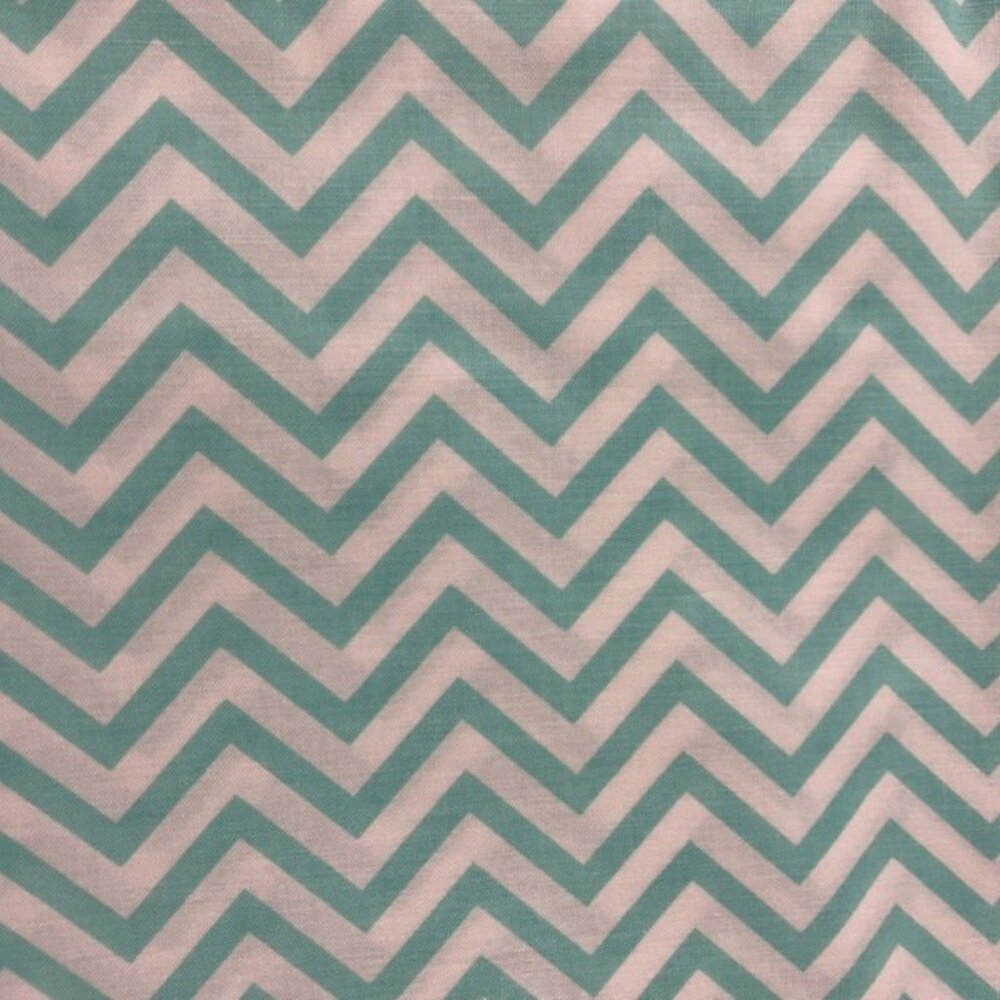 WAVERLY Fabric NEW BTY Cotton OOP Seafoam Green & White Chevron Print Cute Craft